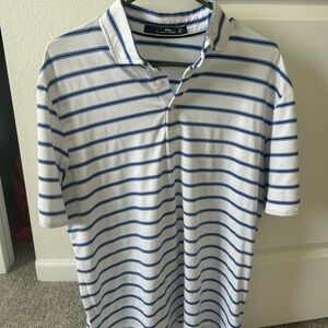 Ralph Lauren White Polo with Blue Stripe Detail